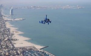 A gyrocopter flies over Dubai during the World Air Games 2015 on December 9. (AFP)