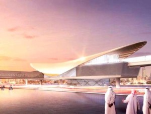 An artist’s impression of the Expo 2020 metro station near Al Maktoum International Airport.