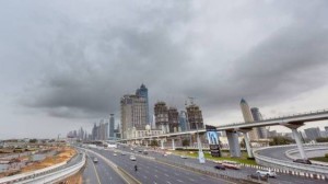 Shaikh Zayed Road in Dubai during a spell of rain early on Friday.Image Credit: Ahmed Ramzan/Gulf 