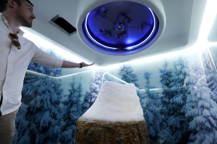 Snow 365 days a year in Dubai inside the snow room at the Sweden Beach Palace. Chris Whiteoak / The National